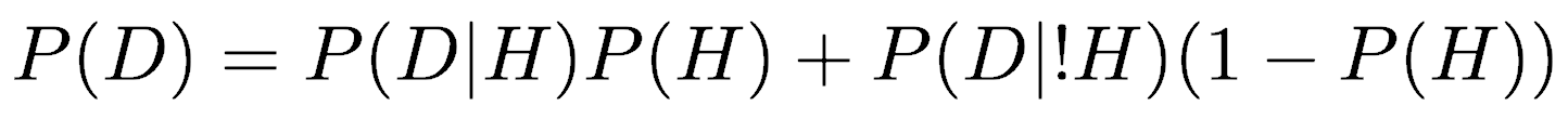 Bayes formula, disease example, with substitution