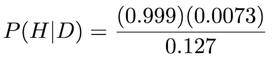 Bayes formula, disease example, with values