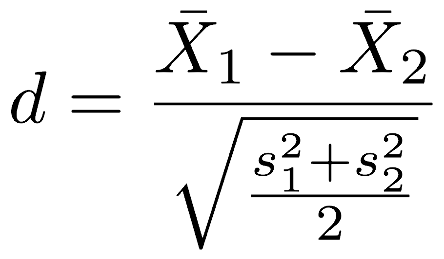 Cohen's d formula