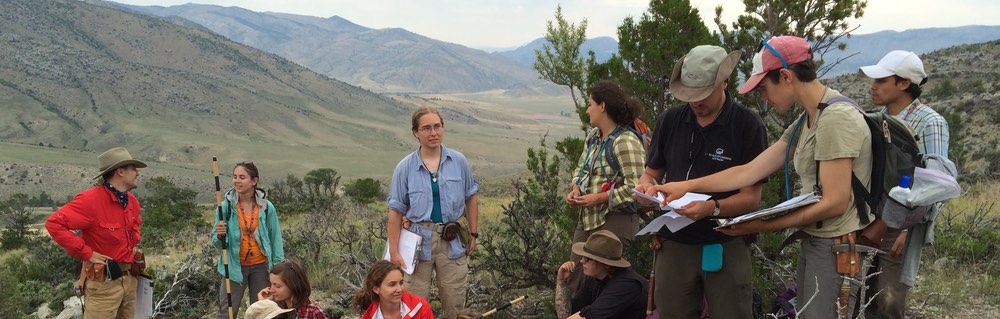 students on the Lodgepole Limestone at the Sappington outcrop